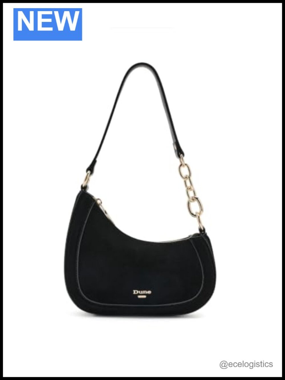 Angular Sculpted Shoulder Bag with Chain Handle and Detachable Strap